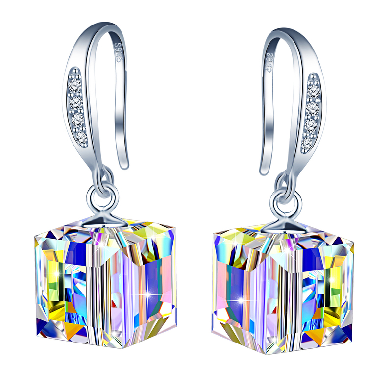Color Crystal Earing Set 925 Sterling