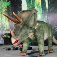 Parc d'attractions Gecai Animatronic Dinosaurs Factory Outdoor Large Size Robotic Triceratops Model