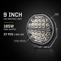 Nouveau projecteur rond 9 pouces 185W 12500LM 2026 pour 4x4, feux de route LED ronds 9'' avec feux de position blancs et jaunes