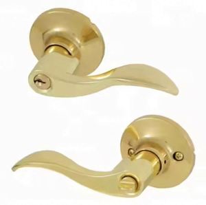 WEKIS Wave Lever Keyed Entry Door <b>Lock</b> Stainless Steel Door Knob Hardware Handle and Closet Lockset Silver Color with <b>Key</b> - Product Image 2