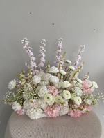 Orangefarbene und Rosa Blumen für Bühnendekoration, Florale Tischdekoration, Künstliche Blumenarrangements für Hochzeit und Babyparty-Hintergrund