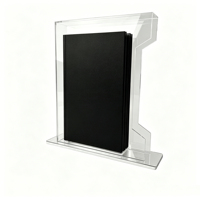 Porte-documents élégant en acrylique transparent avec base stable pour l'organisation verticale des papiers et des menus
