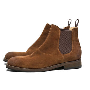 Botas <span class=keywords><strong>Chelsea</strong></span> Casuales de Cuero Genuino para Hombre, Color Marrón, Tacón Alto, Altura al Tobillo, para Invierno, con Plantilla de Goma, de Fábrica - Product Image 2