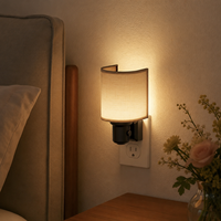 Veilleuses LOHAS à intensité variable, lumière blanche chaude douce, forme en tissu, lampe de nuit LED décorative à brancher pour chambre à coucher, couloir