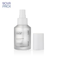 Flacons vaporisateurs cosmétiques personnalisés 60 ml 100 ml 120 ml en verre dépoli pour brume faciale et tonique, avec pulvérisateur et capuchon blanc mat