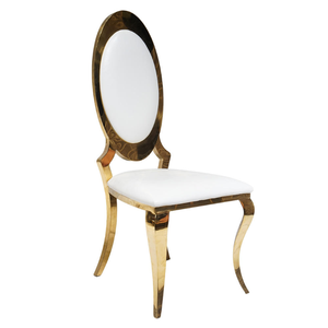 Sillas de comedor modernas de acero inoxidable dorado para eventos, uso interior y exterior en hoteles, bodas, apartamentos, para sala de estar y dormitorio - Product Image 1