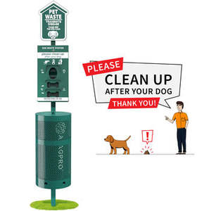 Poubelle pour déjections animales avec distributeur de sacs à déjections canines et bac à litière, capacité et taille personnalisables - Product Image 5