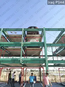 Mechanical Vertical Car Parking Garage Simple Double Car Stacker Hydraulic 4 Posts 2 Levels Car Parking Lift