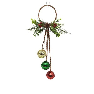 Adornos Navideños Transfronterizos: Campanas Metálicas Coloridas, Adornos para Árbol de Navidad, Bayas de Pino con Trenzado de Yute - Product Image 6