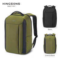 Tas Ransel Laptop Kingsons 20.5L 1000D Polyester PU Tahan Lama, Muat Notebook 15.6 Inch, untuk Bisnis, Kantor, dan Perjalanan