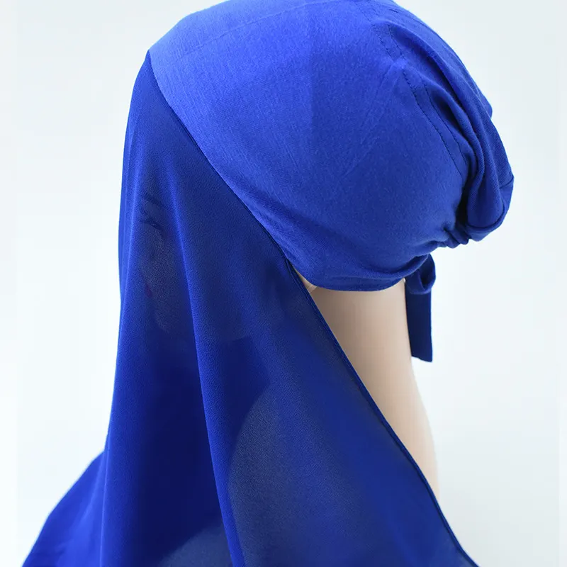 Mới có thể điều chỉnh rắn màu khăn đầu voan Voile hồi giáo khăn hijab phụ nữ Turban