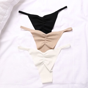 Dernière conception Offre Spéciale taille basse plis décoration Bikini Tanga Invisible sans couture culotte Logo personnalisé sous-vêtements femmes <span class=keywords><strong>culottes</strong></span> - Product Image 5