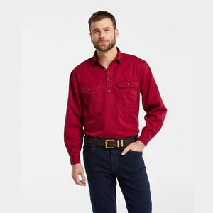 Chemises de travail de campagne en coton poches extra grandes chemise de travail Ripstop respirante | Meilleures chemises de travail Australie | Garnitures contrastées - Product Image 4