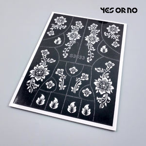 Venta al por mayor transfronteriza DIY arte corporal cara temporal encaje pegatina diseño a prueba <span class=keywords><strong>de</strong></span> agua papel blanco espalda mano tatuaje plantilla - Product Image 4