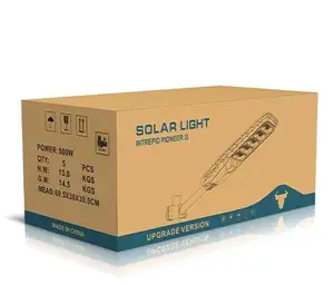 Lamparas Solares Lumière LED solaire étanche extérieure intégrée tout en un 300w 400w 500w 600w Réverbère alimenté à l'énergie solaire