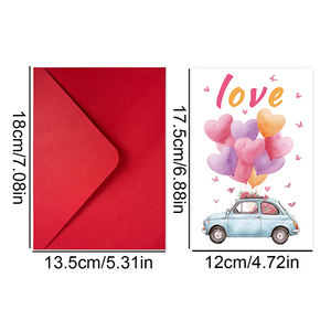 Thiệp chúc mừng ngày lễ tình nhân, sinh nhật, Lễ Tạ ơn in hình trái tim hoa văn độc đáo, cá tính, sáng tạo, kèm phong bì - Product Image 2