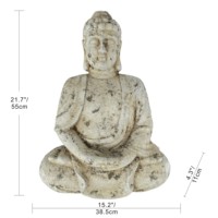 Décoration murale Bouddha en oxyde de magnésium (MGO) de 55 cm (21,7 po) effet pierre vintage, à suspendre pour intérieur, extérieur, maison, jardin, faible MOQ