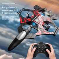 Avion de Chasse RC 2.4G avec Maintien d'Altitude, 4 Moteurs, 3 Modes de Vitesse, Cadre de Protection Complet, Vol en Boucle à une Touche, Acrobaties 360°