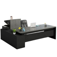 Nouvelle arrivée : mobilier de bureau commercial moderne, bureau de direction en bois grainé avec armoire latérale pour bureau de direction