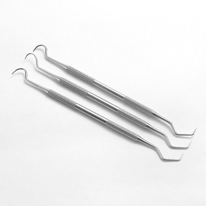 Herramientas dentales de acero inoxidable, sonda angulada, removedor de sarro, palillo para el cuidado bucal y gancho dental. - Product Image 3