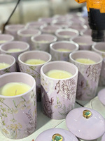 Tarro de vela votiva de cerámica hecho a mano de alta calidad, decoración Natural elegante para bares de vacaciones para velas de soja de aromaterapia, venta al por mayor