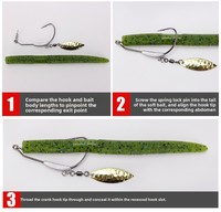 ALPHA PVC Ensemble de leurres souples artificiels Maggot, Ver souple fileté 13,5 cm 10g, Leurre souple Maggot Bionique