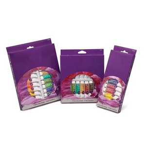 Boîtes suspendues violettes à cinq panneaux, 12 couleurs, Tube en aluminium, Gouache, <span class=keywords><strong>peinture</strong></span>, avec fenêtre en PVC - Product Image 1