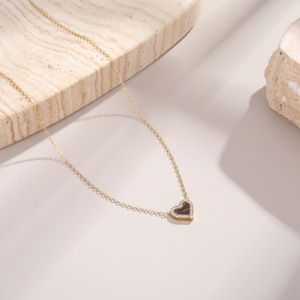 Collar de oro de 18 quilates con colgante de corazón para mujer, cadena para el cuello, amuleto en forma de corazón, moda internacional transfronteriza - Product Image 5