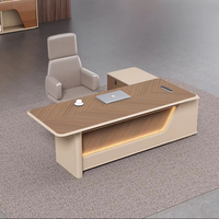 NOEL - Bureau de direction moderne en bois, modulaire, de luxe, pour PDG, avec chaise, solution tout-en-un, fabrication en usine