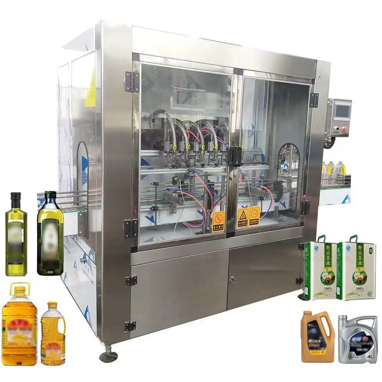 Automatische Sonnenblumenpalmen-Olivenöl-Flaschen abfüll maschine mit Tropf schutz