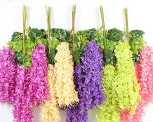 S803 all'ingrosso di matrimonio per eventi domestici alla rinfusa finto soffitto floreale <span class=keywords><strong>fiori</strong></span> pendenti <span class=keywords><strong>lilla</strong></span> bianco <span class=keywords><strong>viola</strong></span> glicine artificiali <span class=keywords><strong>fiori</strong></span> - Product Image 2