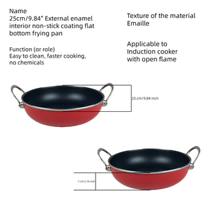 Customized Durable <strong>Non</strong> <strong>Stick</strong> Even Heating Kitchen Products Indoor Cookware <strong>Wok</strong> Enamel Frying Pan - Product Image 6
