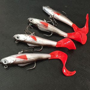 Señuelo de plástico blando con cabeza de plomo OEM 10cm 9.5g, cebo montado con anzuelo de pesca - Product Image 5