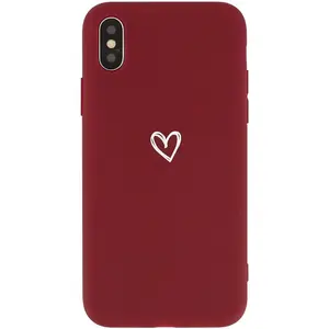 Suitable for Apple 13Pro mobile phone cover matte TPU painting simple love for iphone14/13/12/11 max