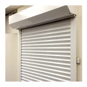 Persiana enrollable de seguridad impermeable de aluminio, puerta de persiana enrollable delantera de tienda