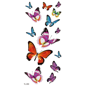 BXTAT TL265/TL270 <span class=keywords><strong>fiori</strong></span> di erbe rose tatuaggio temporaneo adesivi carta bianca per il corpo ispirato alle <span class=keywords><strong>farfalle</strong></span> di loto - Product Image 5