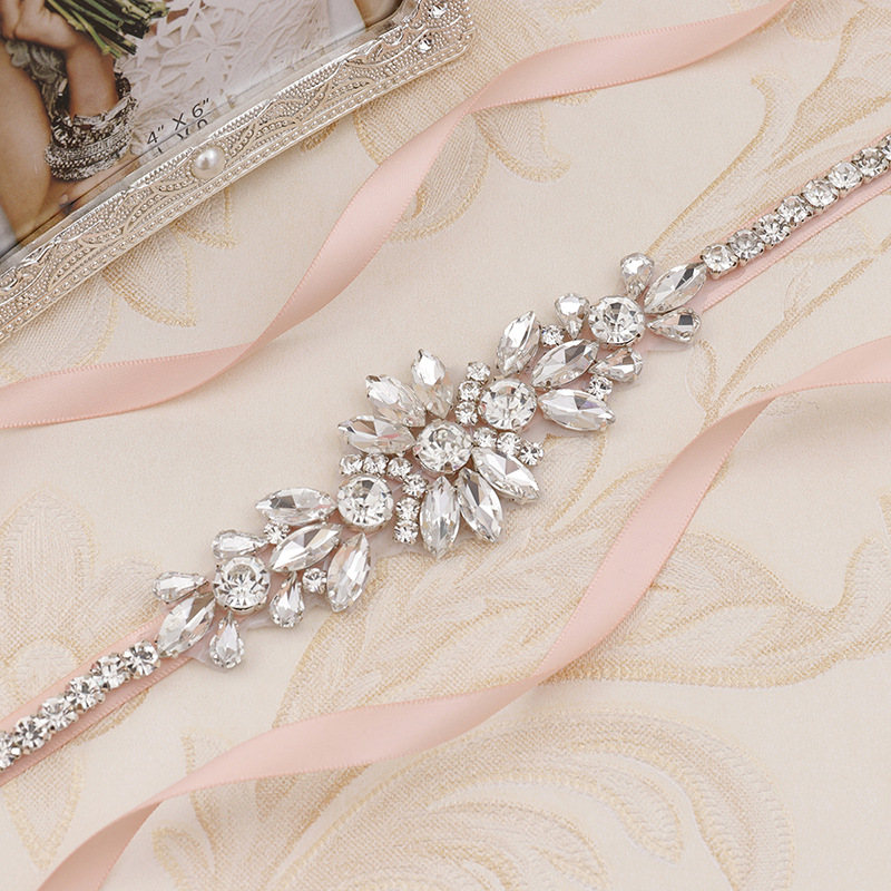 gold diamond belt for dress Bling Rhinestone Bridal Belt ~Style Bride-002 – Chicago Bridal Store Company main image 1