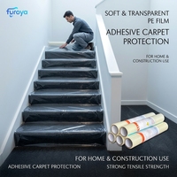 Film de protection de tapis en PE imperméable et antidérapant, couverture de sol réutilisable pour la rénovation et la construction de la maison