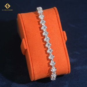 Luxury 925 <b>Silver</b> VVS Moissanite Classic Tennis <b>Bracelet</b> Round Cut Rhodium Plated Eternity Link Chain <b>Bracelet</b> for Wedding Party - Product Image 4