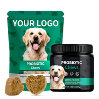 Complément alimentaire à mâcher doux probiotique OEM/ODM pour chiens, 6 souches de lactobacilles et prébiotiques pour soulager la diarrhée et soutenir la peau et le pelage