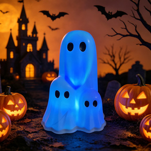 Lumière fantôme d'Halloween alimentée par piles, centre de table lumineux LED 3-en-1 en PET pour la décoration des fêtes d'automne et d'Halloween - Product Image 4