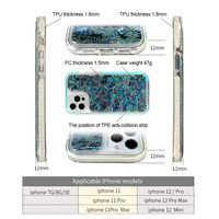Étuis de téléphone portable scintillants, personnalisés, coque de protection antichoc, en tpu rose, pour Iphone 11 Pro Max