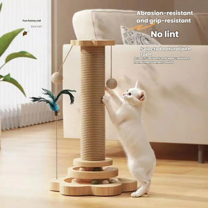 Rascador para Gatos de Sisal Natural, Juguete con Plataforma Giratoria de Madera, Bolas de Sisal, Interactivo, para Juego Autónomo, para Gatos de Interior, Empacado en Cartón - Product Image 4
