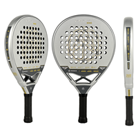 Raquette de padel professionnelle de qualité tournoi, en fibre de carbone argentée 18K, noyau EVA, fabrication OEM personnalisée en gros