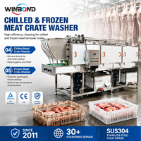 Machine à laver les plateaux en acier inoxydable 304 pour viande réfrigérée, nettoyeur de plateaux haute pression pour supermarchés et entrepôts frigorifiques