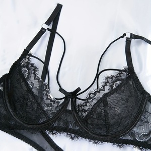 New Women's Underwear Lace Embroidery <b>Sexy</b> Perspective Ribbon Adjustable <b>Set</b> Two Piece Women's Bra <b>Set</b> - Product Image 5