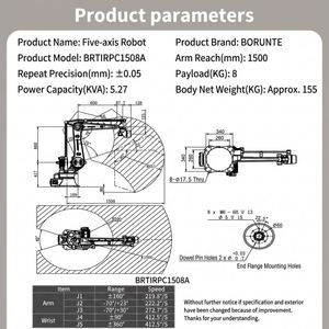 Robot industriel BORUNTE à 4 axes et 6 axes, modèle 1003 1508 1580, pour la préhension, le placement et le travail des pièces, robot de stampage - Product Image 6