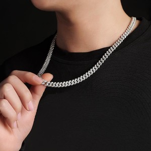 925 Sterling Silber Moissan ite Iced Out Cuban Link Chain Halskette Armband für Männer Frauen Weißgold plattiert VVS D Farbe Hip Hop - Product Image 5