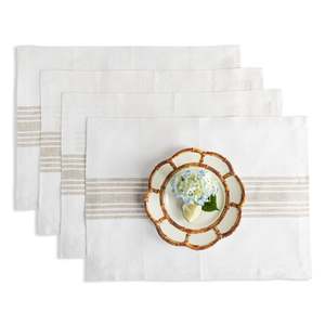 Napperons en lin rayés à fines rayures contrastées pour les organisateurs de mariages et les dîners formels - Product Image 1