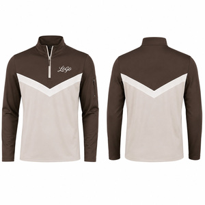 Sudadera de Invierno para Hombre con Cierre de Cremallera 1/4, Diseño de Lujo con Logotipo, Combinación de Colores Simple, Cuello Alto, Ropa Deportiva Personalizada - Product Image 4